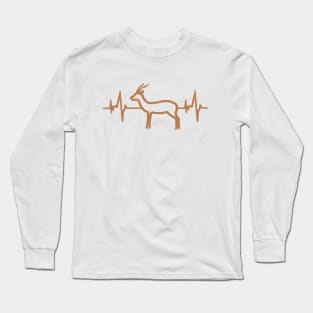 Gazelle Wild animal Horn carrier Heartbeat ECG Long Sleeve T-Shirt